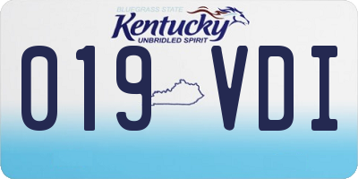 KY license plate 019VDI