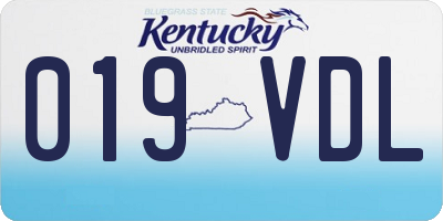 KY license plate 019VDL