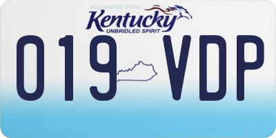 KY license plate 019VDP