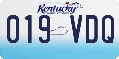 KY license plate 019VDQ
