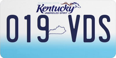 KY license plate 019VDS