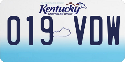 KY license plate 019VDW