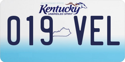 KY license plate 019VEL