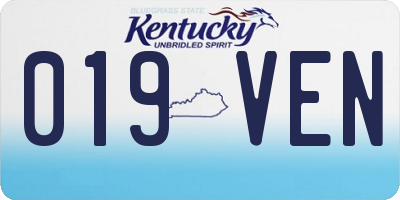 KY license plate 019VEN