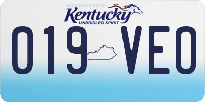 KY license plate 019VEO