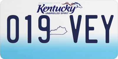 KY license plate 019VEY