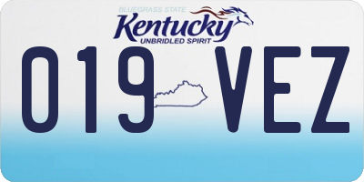KY license plate 019VEZ