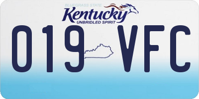 KY license plate 019VFC