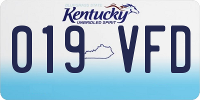 KY license plate 019VFD