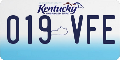 KY license plate 019VFE