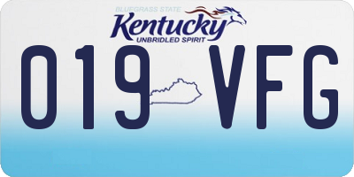 KY license plate 019VFG