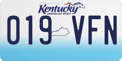 KY license plate 019VFN