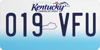 KY license plate 019VFU