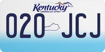 KY license plate 020JCJ