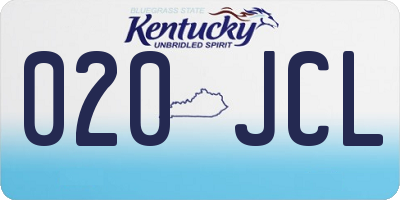 KY license plate 020JCL
