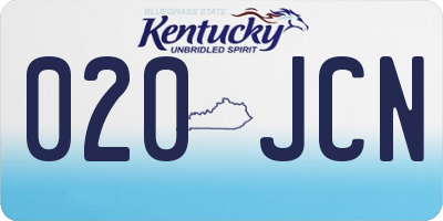 KY license plate 020JCN