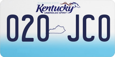 KY license plate 020JCO