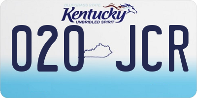 KY license plate 020JCR