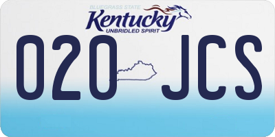 KY license plate 020JCS