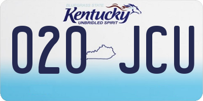 KY license plate 020JCU
