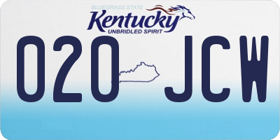 KY license plate 020JCW