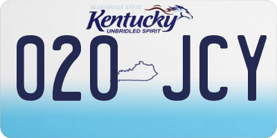 KY license plate 020JCY