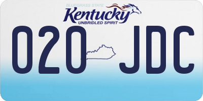 KY license plate 020JDC