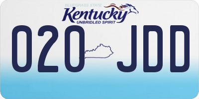 KY license plate 020JDD