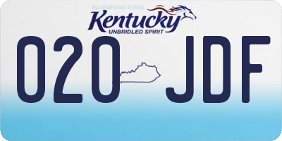 KY license plate 020JDF