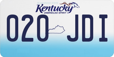 KY license plate 020JDI
