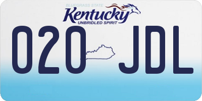 KY license plate 020JDL