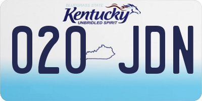 KY license plate 020JDN