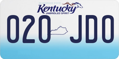 KY license plate 020JDO