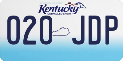 KY license plate 020JDP