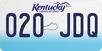 KY license plate 020JDQ