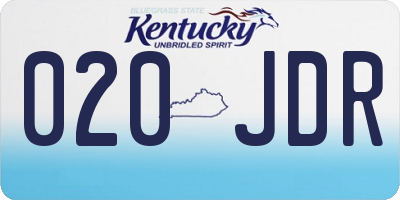 KY license plate 020JDR