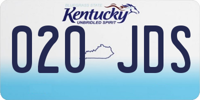 KY license plate 020JDS