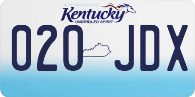 KY license plate 020JDX