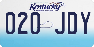 KY license plate 020JDY