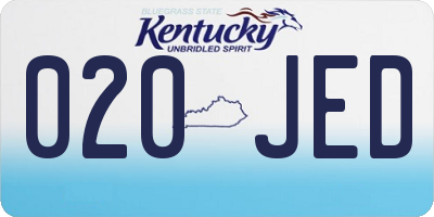 KY license plate 020JED