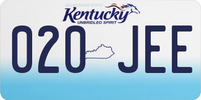 KY license plate 020JEE