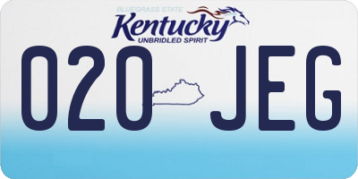 KY license plate 020JEG
