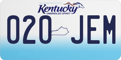 KY license plate 020JEM