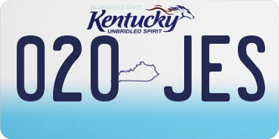 KY license plate 020JES