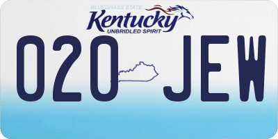 KY license plate 020JEW