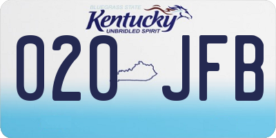 KY license plate 020JFB