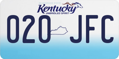 KY license plate 020JFC