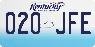 KY license plate 020JFE