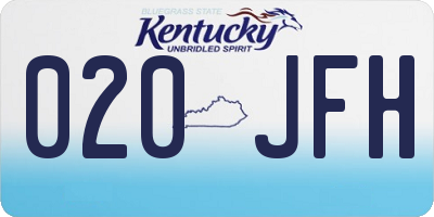 KY license plate 020JFH