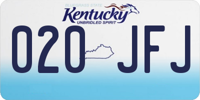 KY license plate 020JFJ